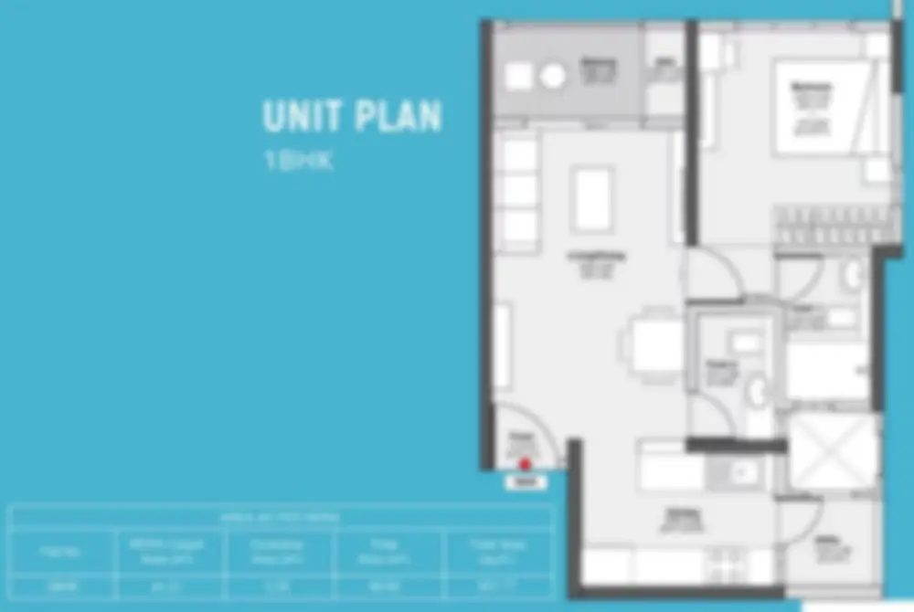 Godrej Devanahalli apartment 1 BHK Floor Plan by Godrej Properties located at Shettigere Road, Devanahalli, North Bangalore Karnataka