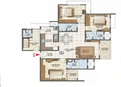 Godrej Devanahalli 3 BHK Apartment Floor Plan